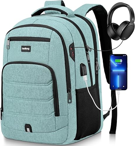 Miniatura 8 de Mochila para laptop para hombre, mochila escolar para adolescentes, niños, viajes de negocios, bolsa antirrobo con puerto de carga USB, resistente