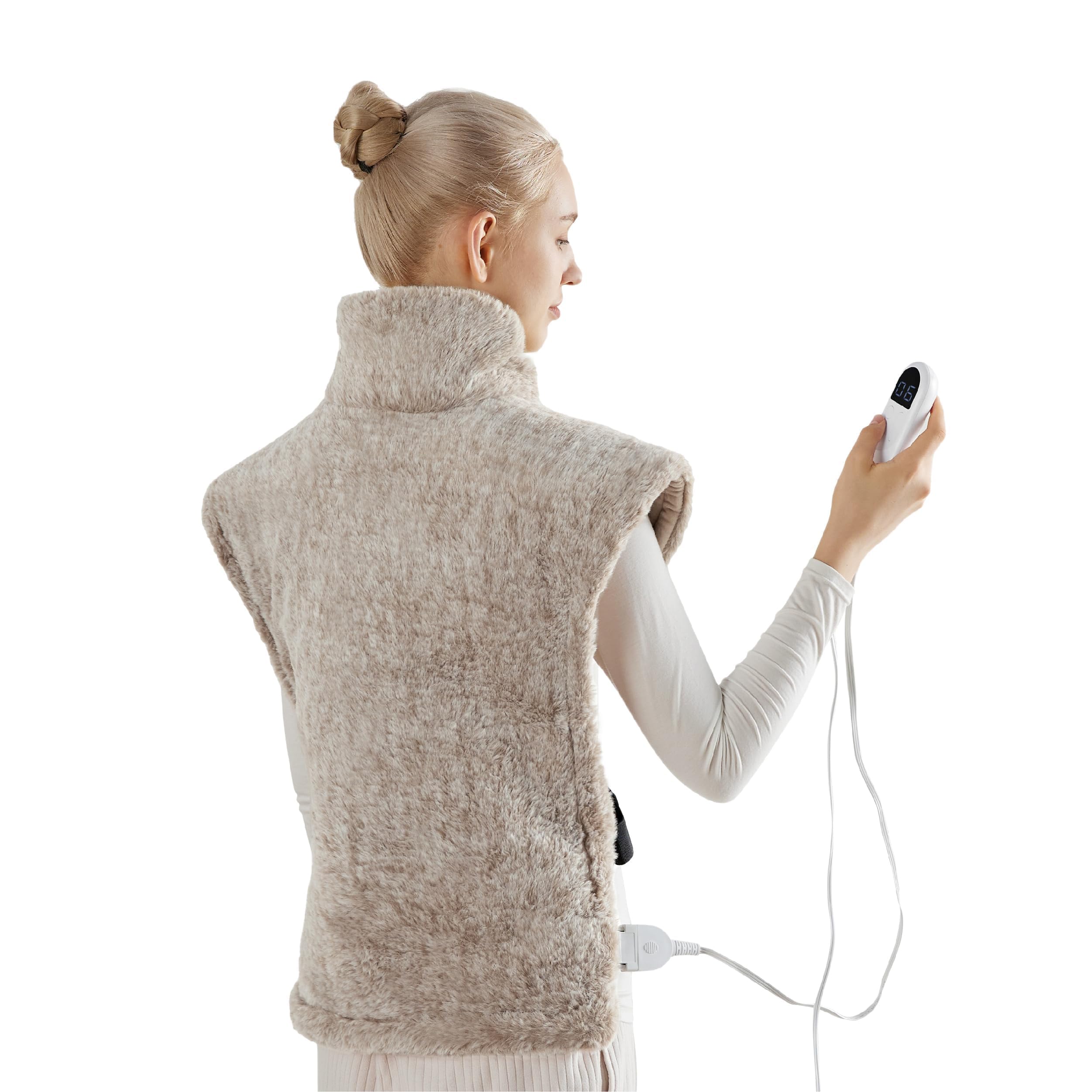 BedsureHeating Pad for Back Pain Relief - Mother's Day & Birthday Gifts for Women Men Moms, FSA HSA Eligible, Electric Heated Pad for Neck and Shoulders, ETL Certified, Extra Large 24"x33", Brown