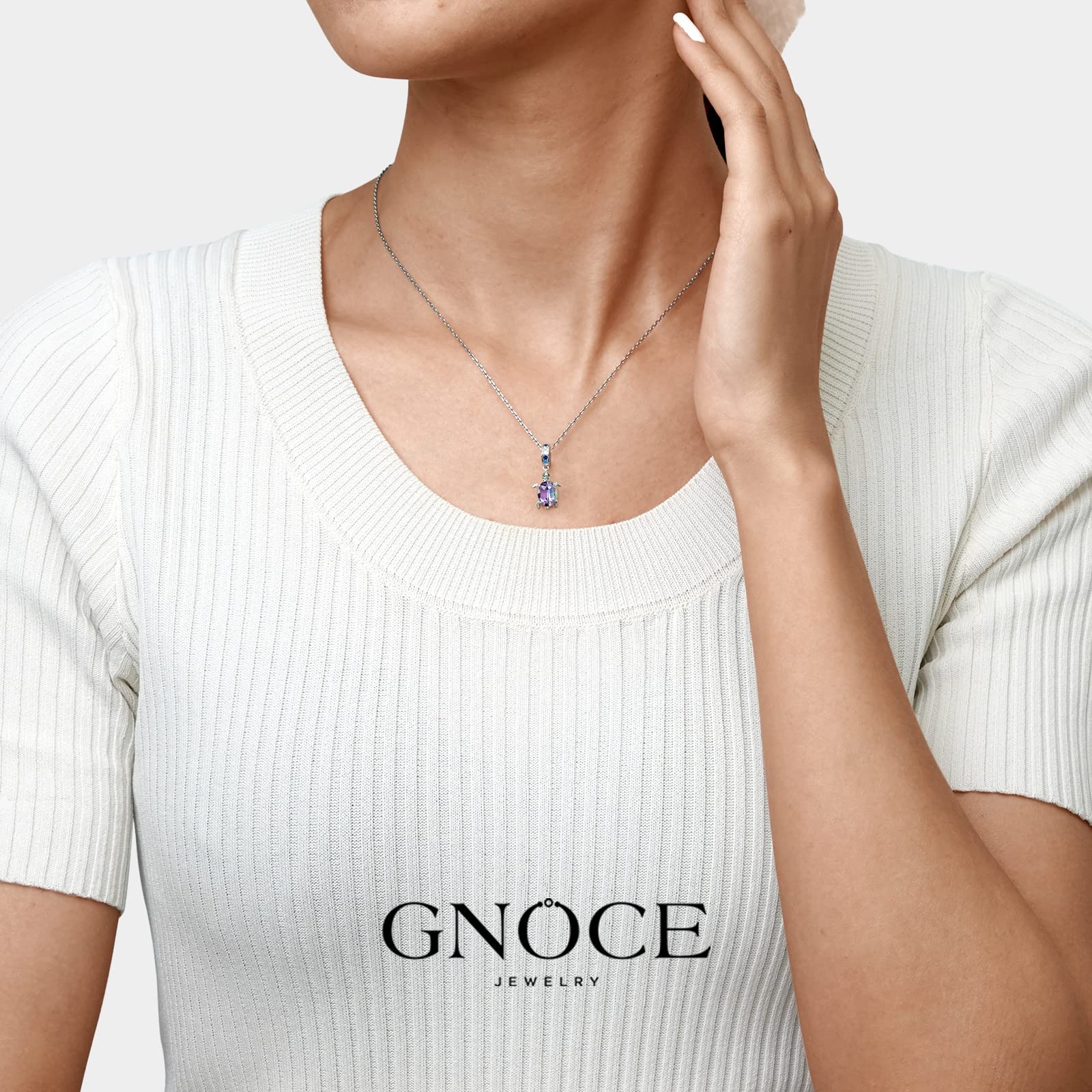 GNOCE Tartaruga Marina Ciondolo Charm 925 Argento Scintillante Charms Gioielli Regalo Donne Ragazze Fit Serpente Catena Bracciali/Collana
