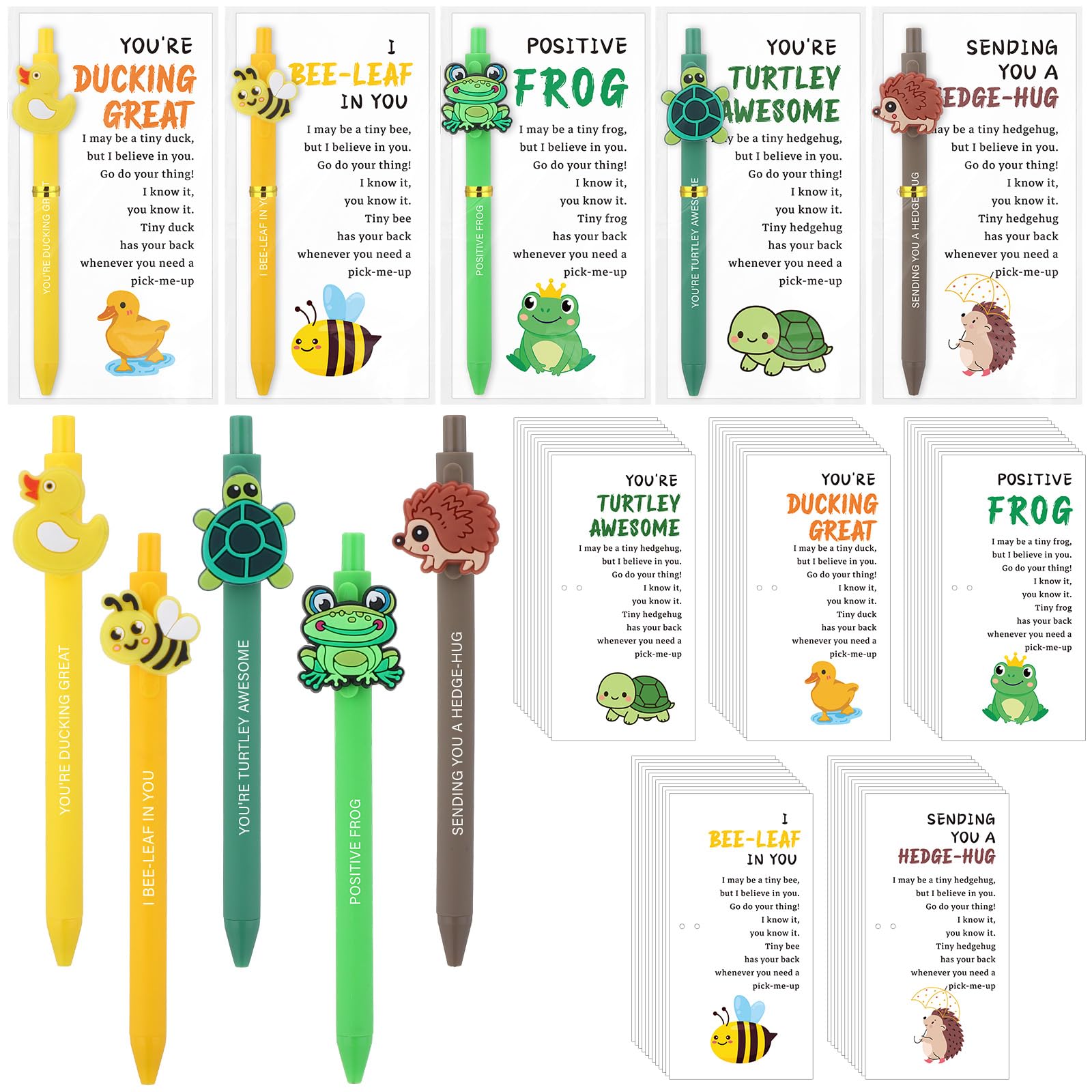 30 Sets Employee Appreciation Gifts Bulk Inspirational Animal Ballpoint Pens with Motivational Cards Thank You Gifts for Coworkers Teacher Team Nurse Staff Social Worker Colleague Leaving Gift