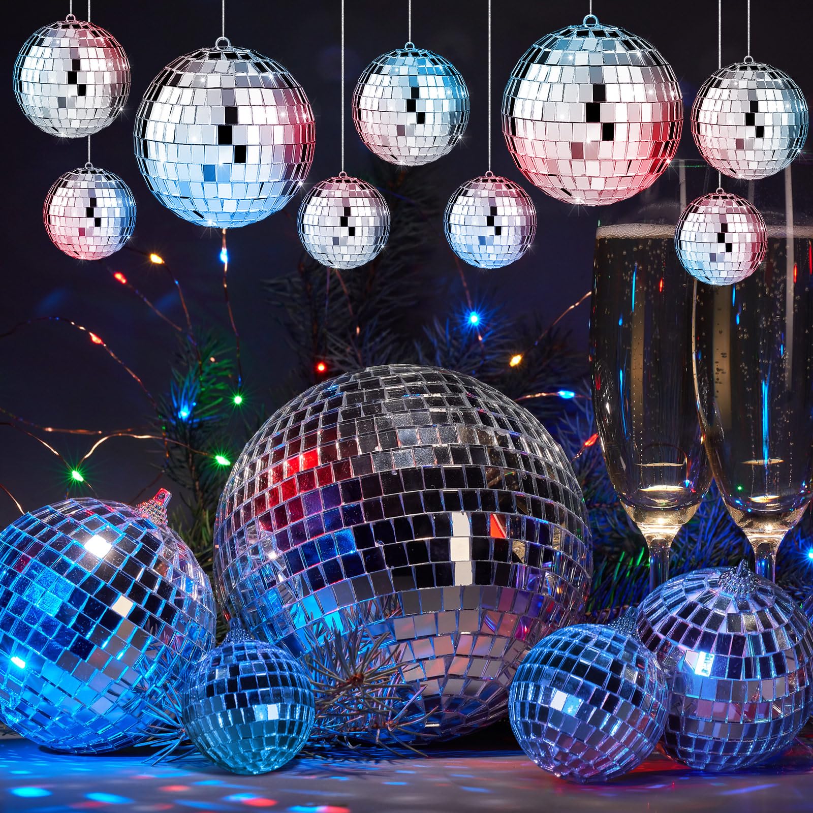 60 Pezzi Sfere Specchiate Disco Ball - Decorazioni Per Feste, Torte, Albero Di Natale, Diametro 2/3/4/5 Cm