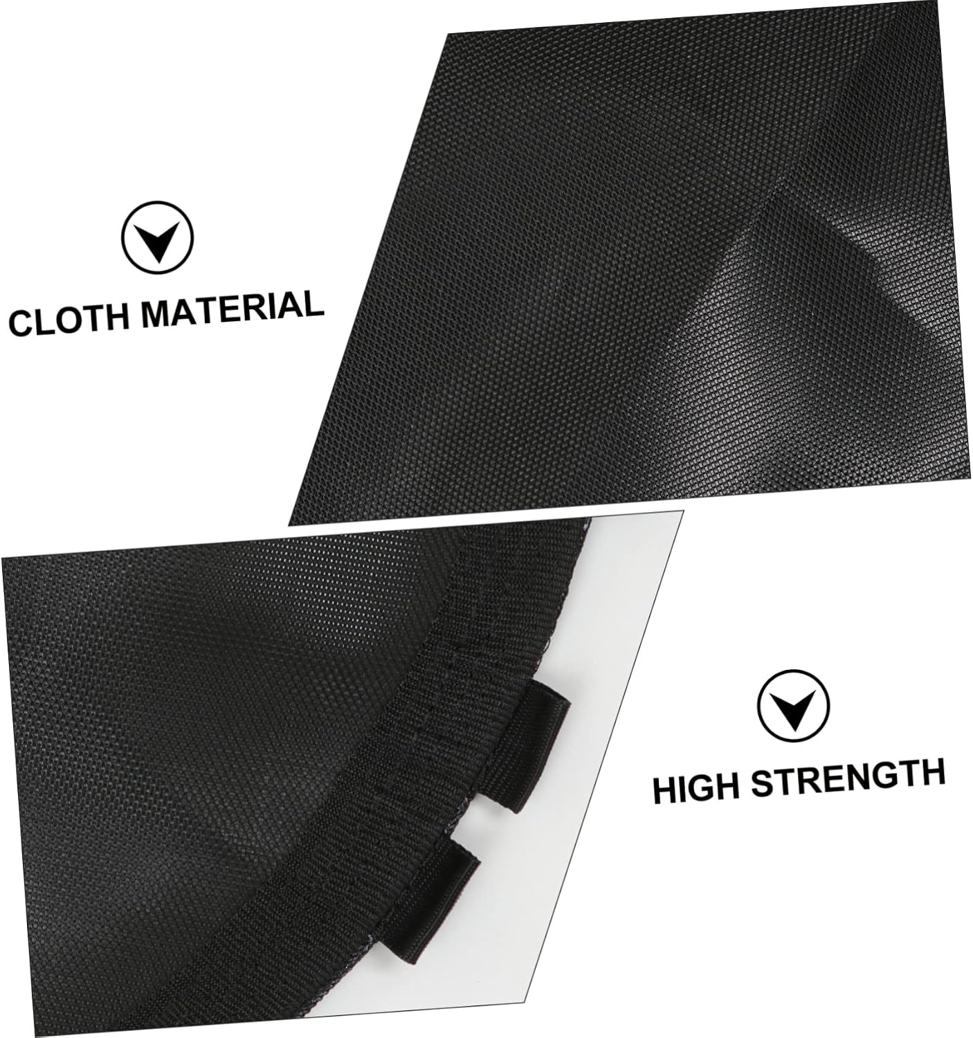 WOONEKY 1Pc Round Trampoline Replacement Mat Weatherproof Black Jumping Cloth with Hooks for Trampolines Durable Trampoline Accessories for Outdoor Fun