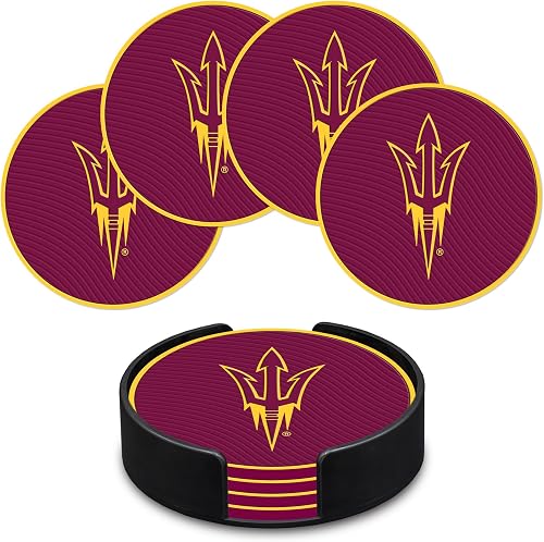 Rico Industries NCAA Arizona State Sun Devils - ASU Classic Favorites: PVC Coaster Set (4-Pack)