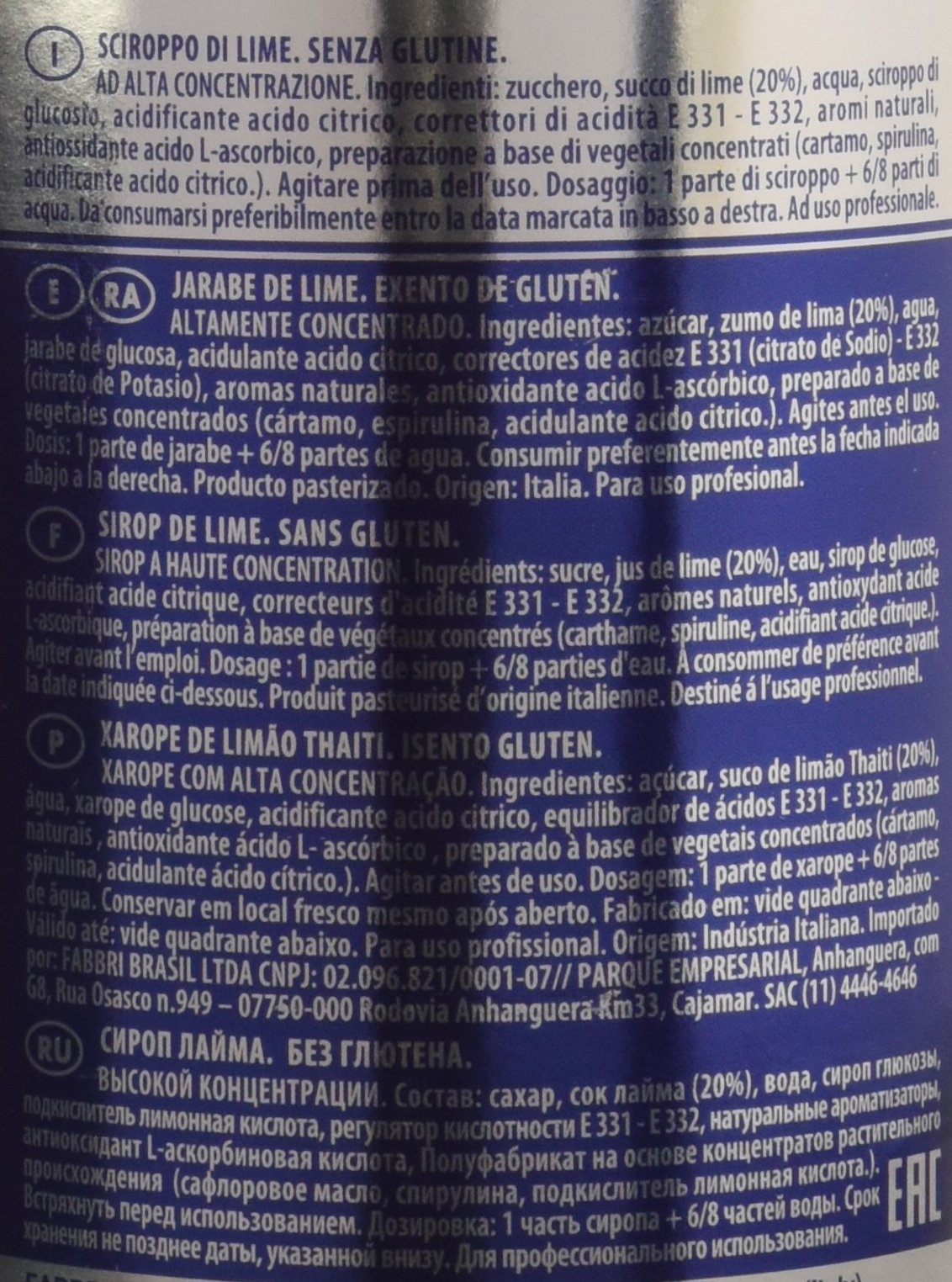 Sciroppo "Mixybar" lime lt.1