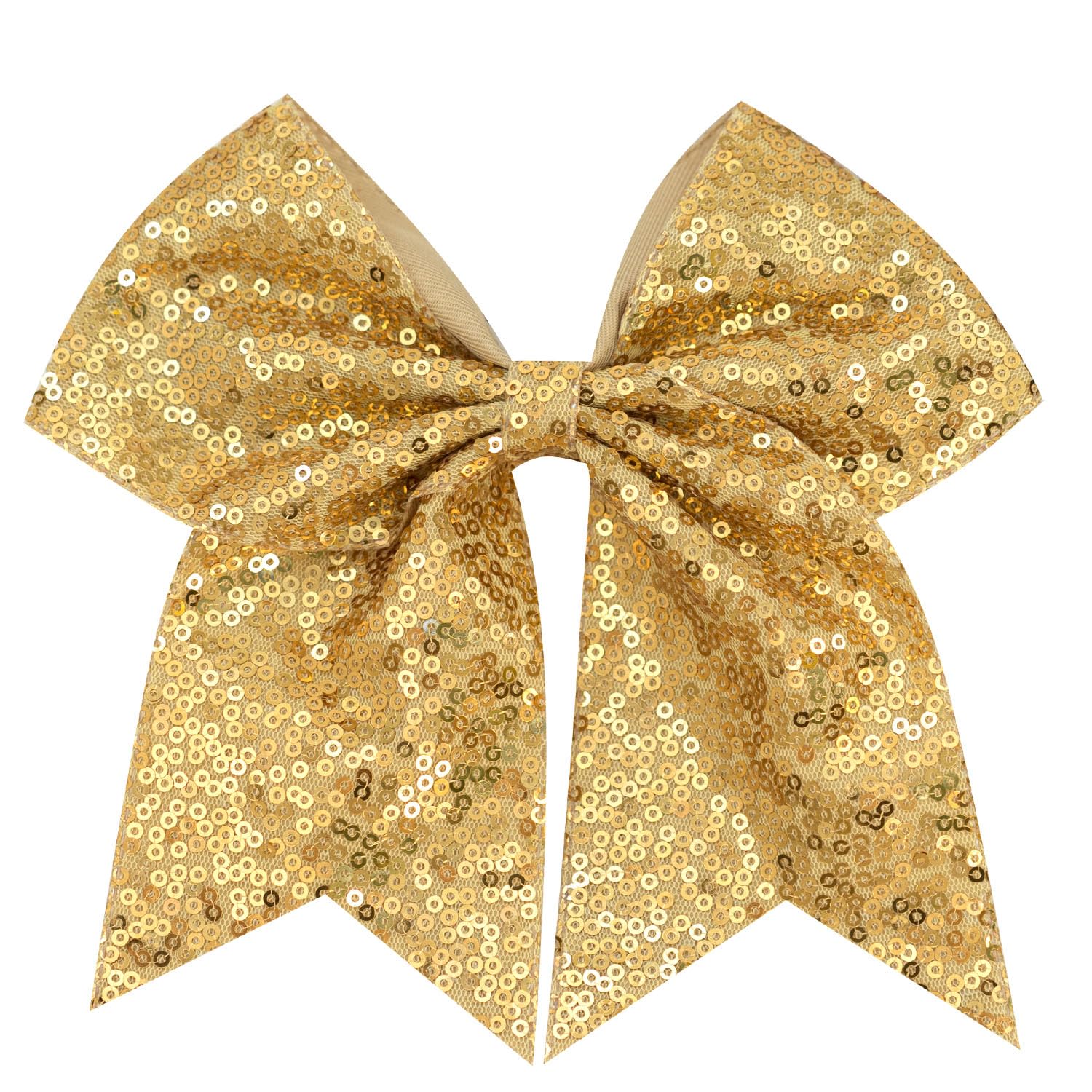 Jeffan 1 Pcs 8" Large Sequin Cheer Bows Clips, Cheerleading Glitter Hair Bow with Alligator Clips Hair Accessories for Cheerleaders Football Competition Sports