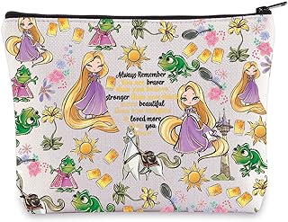 WZMPA Princess Rapunzel Cosmetic Bag Rapunzel Fans Gift You Are Braver Stronger Beautiful Than You Know Rapunzel Makeup Zipper Pouch Bag, Rapunzel, Cosmetic Bag