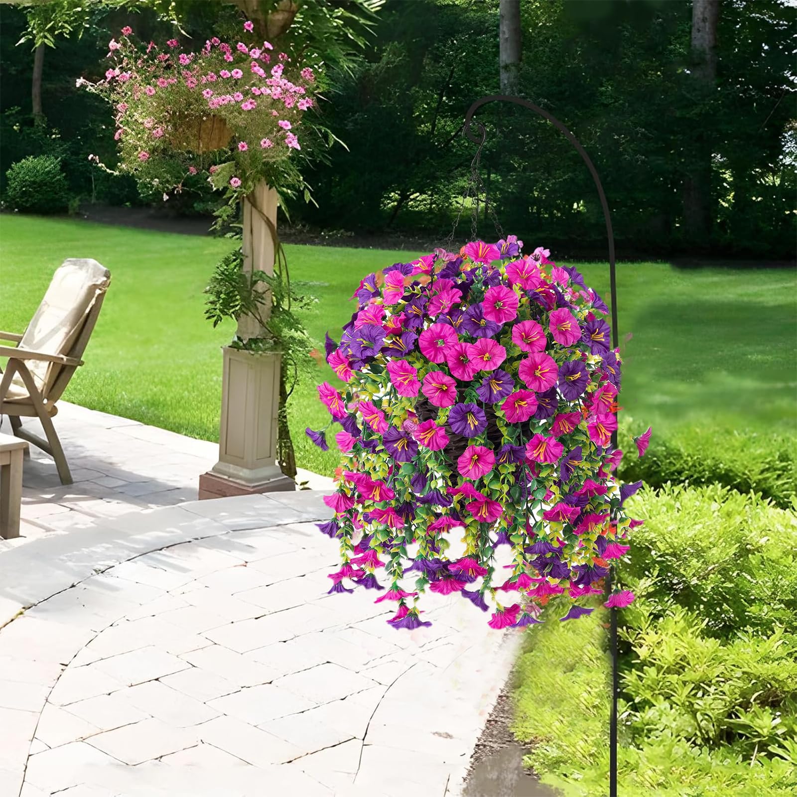 Kunstbloemen | Kunstbloemen Petunia's,Vervagingsvrije Hangende Klimop Planten Voorjaar Bruiloft Buiten Decor Tuin Woonkamer Balkon