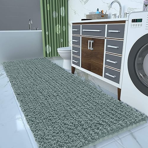 Miniatura 183 de Yimobra - Tapete de baño largo de felpilla, grande de 55.1 x 24 pulgadas, microfibra gruesa, absorbente, extrasuave, antideslizante, peludo, lavable