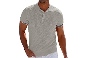 GRACE KARIN Mens Breathable O'talian Style Polo Shirts