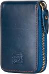 Vieux portefeuille homme fait main plein cuir Portefeuilles pour hommes poche avant RFID Case de blocage multi-cartes avec poche zippée, Porte-carte d'affaires avec boîte cadeau, Brun foncé