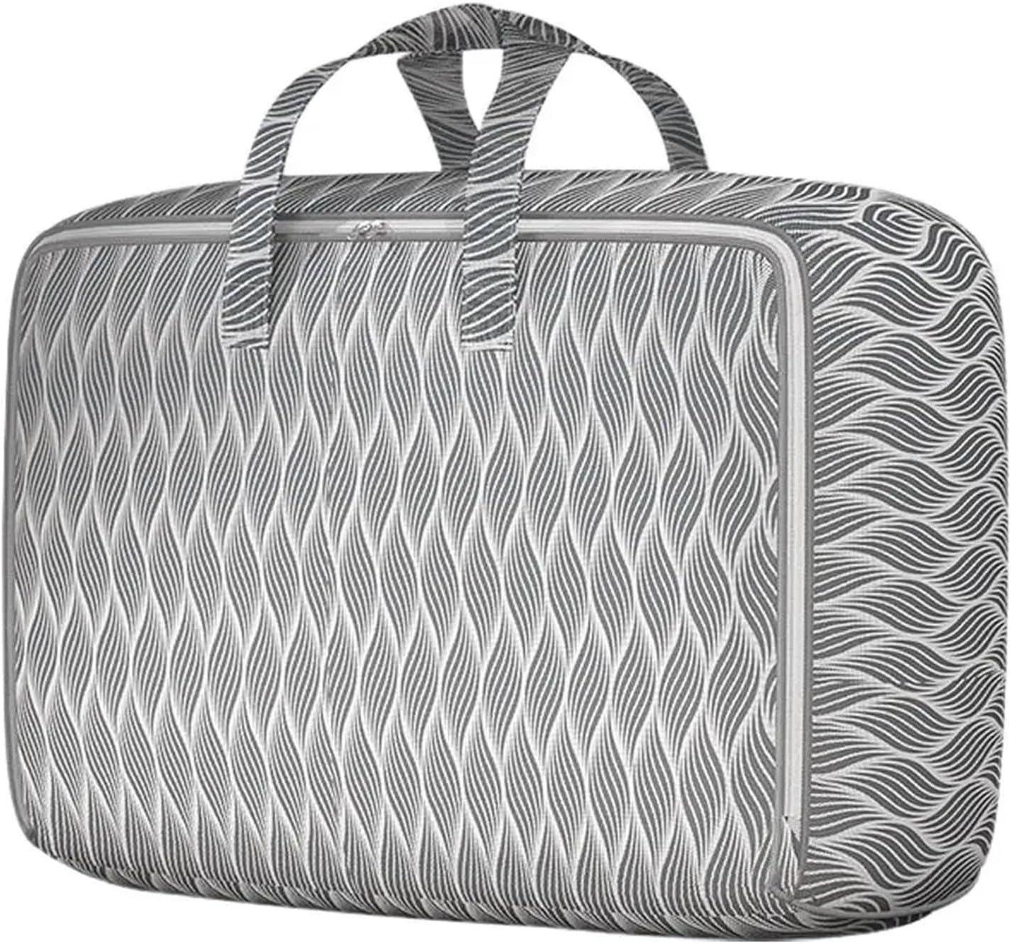 Heavy Duty Moving Bags Large Capacity Foldable Thickened Quilt Storage Bag Household School Luggage Moving Packing(Grey L)