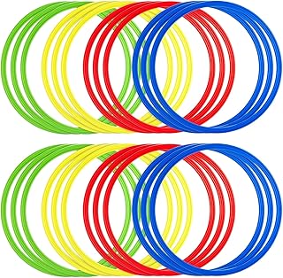 Juvale Agility Rings for Training - 24-Pack, 15.75-Inch, Red, Yellow, Bl...