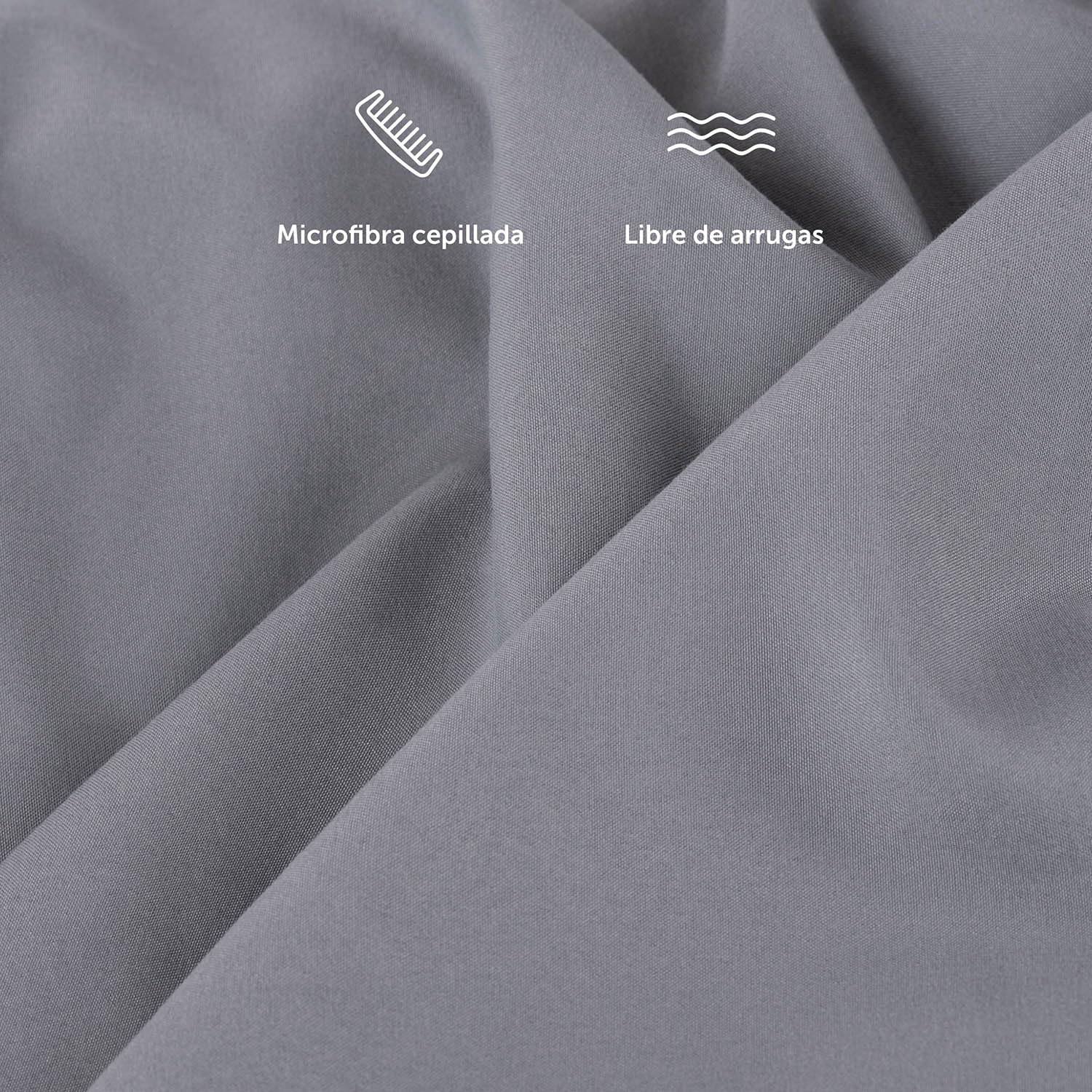 Blumtal Sábana bajera ajustable de microfibra 200 x 200 x 30 cm - 1er-Conjunto Gris — view 4
