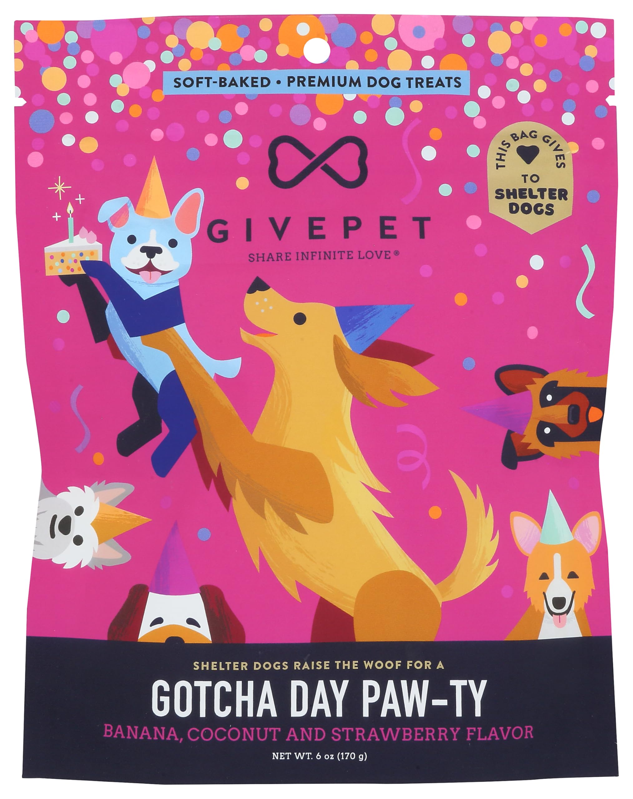 Amazon.com : GivePet Gotcha Day Paw-ty Dog Treats, 11 oz Premium