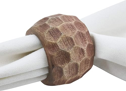 Miniatura 9 de Saro Lifestyle Servilleteros de madera gruesa (juego de 4), café