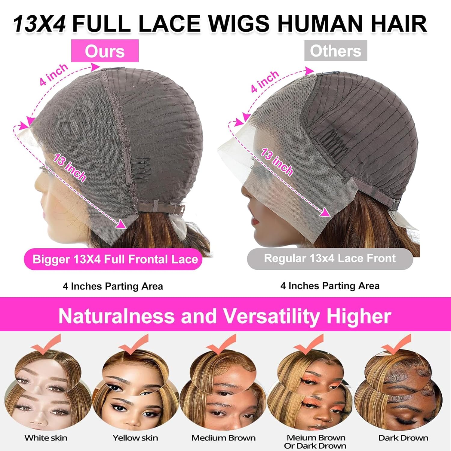 Amazon.com : Ombre Lace Front Wig Human Hair 22 Inch 180 