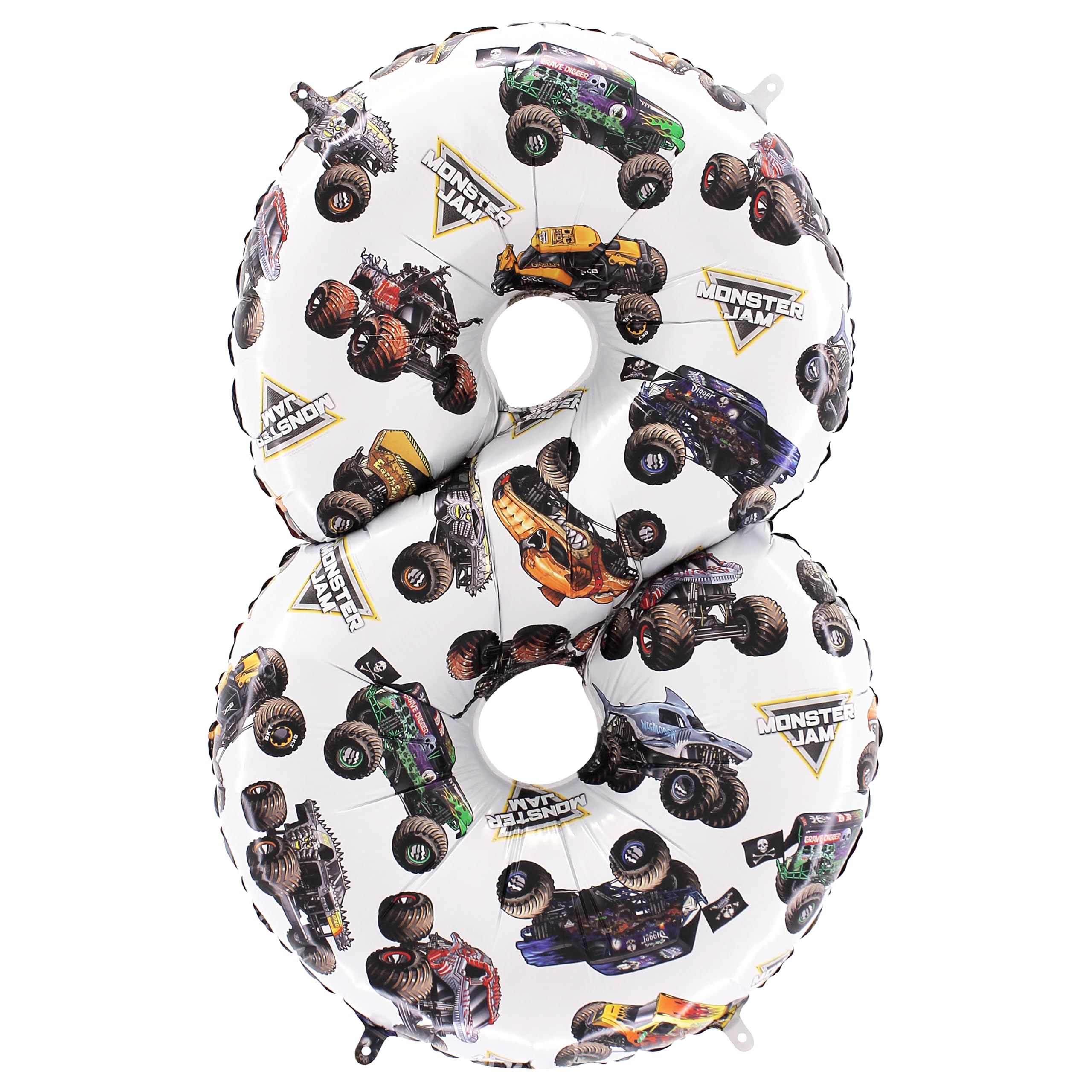 Toyland® 66cm (26”) Monster Jam™ Number 8 Foil Balloon, Large Monster Truck Birthday Balloon, Party Decoration, Air or Helium