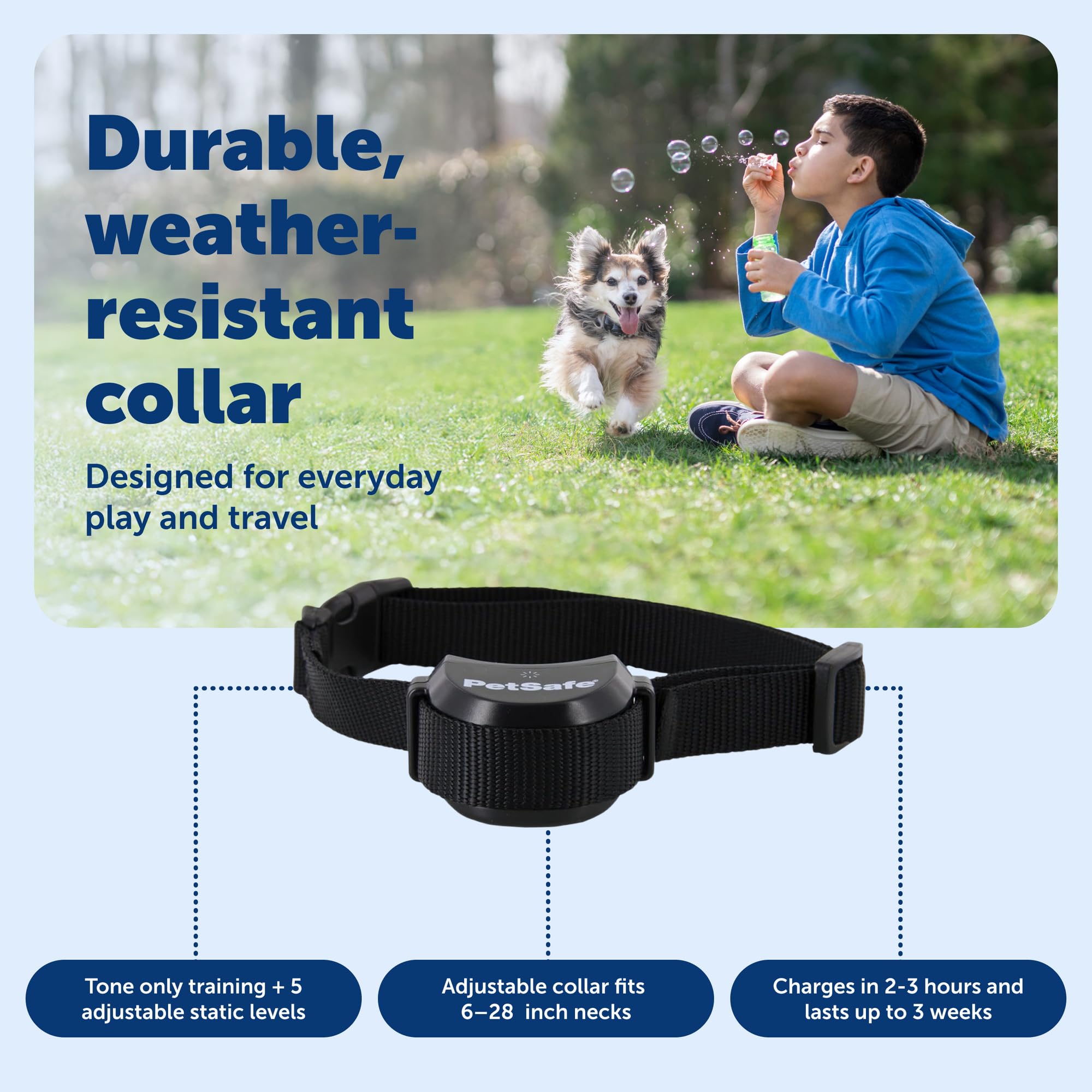 PetSafe Stay & Play - Valla inalámbrica compacta para 2 Perros, Pantalla LCD para Ajustar el límite Circular, asegurar hasta 3/4 de área de Acres, Uso para Todas Tus Mascotas, Sistema portátil