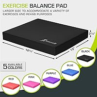 Vista 2 de ProsourceFit Exercise Balance Pad, Non-Slip Cushioned Foam Mat & Knee Pad for Fitness and Stability Training, Yoga, Physical Therapy