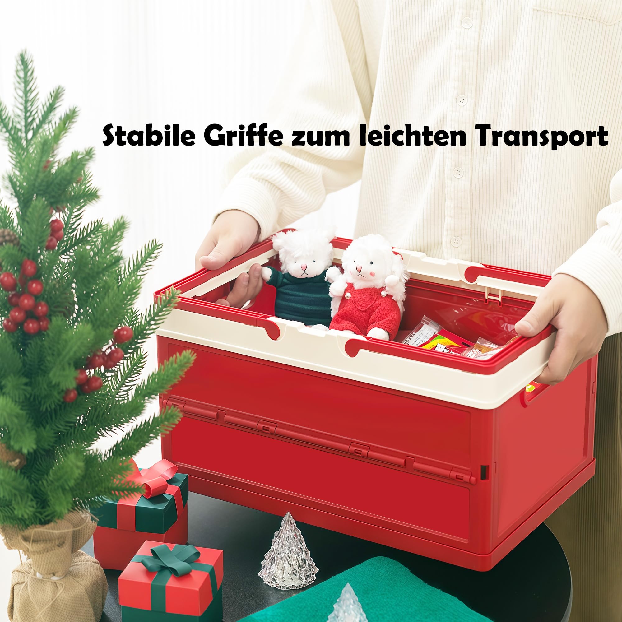 Aufbewahrungsbox Kinder, Spielzeugkiste mit Deckel, Klappbox 34,6 x 24,4 x 18,5 cm -Stabiler Aufbewahrungskiste Set aus Kunststoff mit Griff, Faltbare Aufbewahrungsbox für Spielzeug, Büro