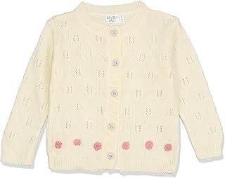 lovely land girls cream knitted cardigan with flower pattern Cardigan Sweater (pack of 2)