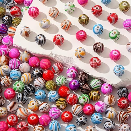 Miniatura 5 de Cuentas acrílicas de 0.472 pulgadas (0.472 in), cuentas de color brillante, colores surtidos, cuentas redondas de burbujas para manualidades,