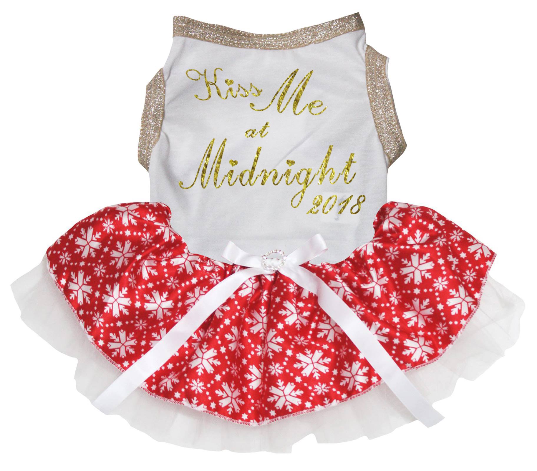 Robe pour chien et vêtement chiot blanc avec jupe tutu flocon de neige