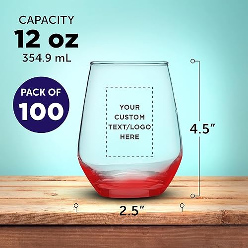 Miniatura 5 de Copas de vino personalizadas sin tallo de sílice de 12 onzas, juego de 100 unidades, paquete personalizado a granel, cristalería de restaurante,