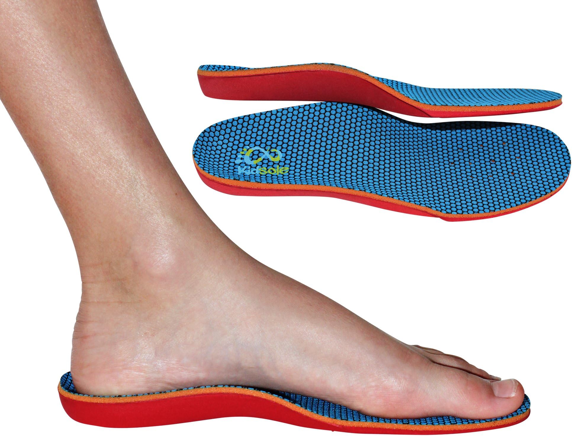 New Bouncy & Sturdy Technology Insole by Kidsole. for Active Kid's with Sensitive Feet Who Need Arch Support (Kid's Size 2-5 (23 cm))