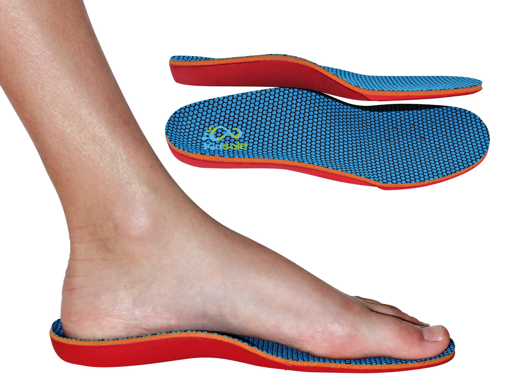 New Bouncy & Sturdy Technology Insole by Kidsole. for Active Kid's with Sensitive Feet Who Need Arch Support (Kid's Size 2-5 (23 cm))