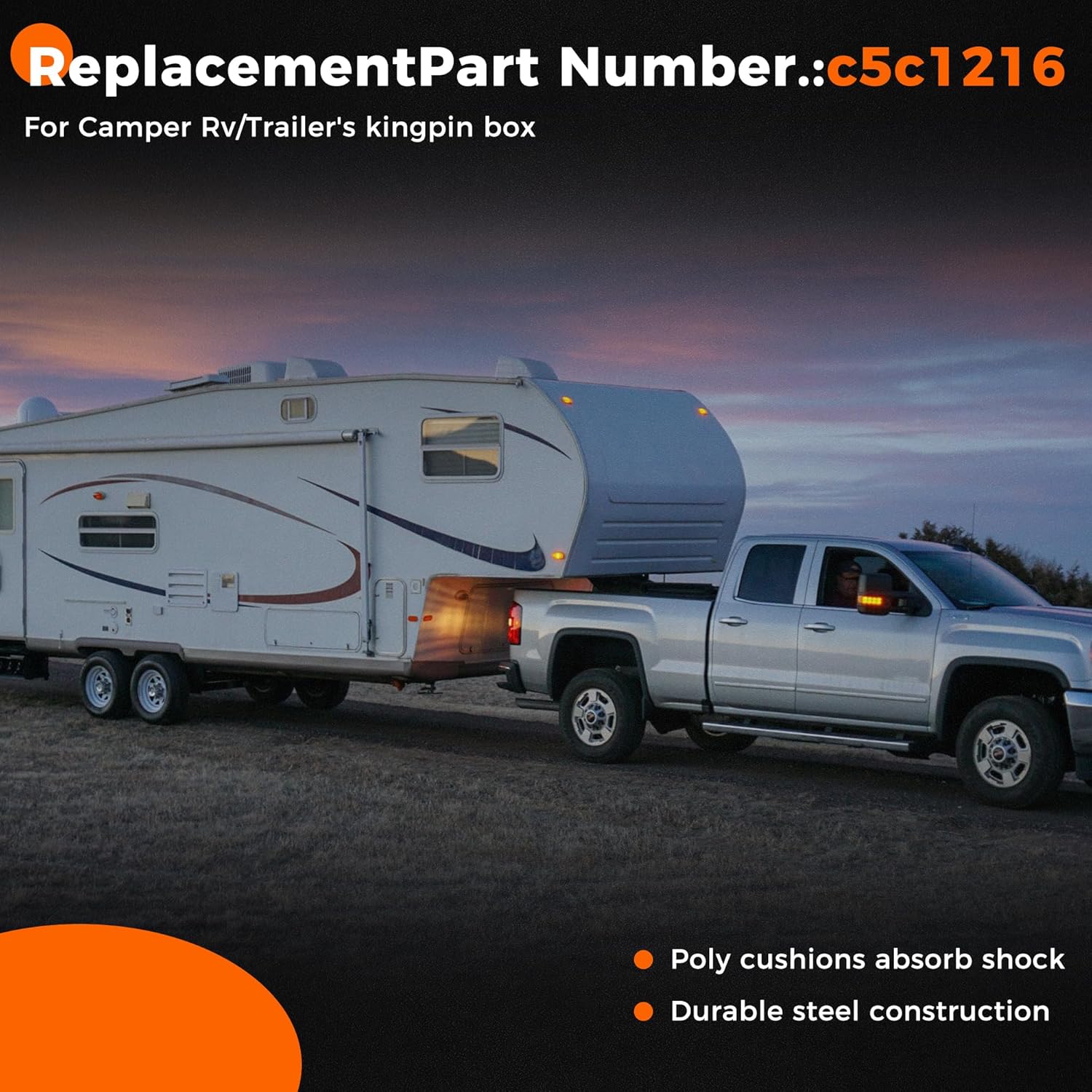 New Adjustable Cushioned Fifth Wheel Gooseneck Adapter Replace Convert-A-Ball C5G1216 Gooseneck Adapter 12"-16", GTW 20000