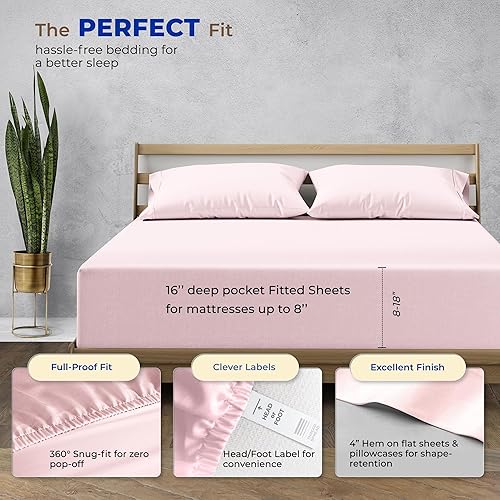 Vista 42 de THREAD SPREAD Juego de sábanas 100% algodón egipcio, tamaño King, 1000 hilos, tamaño King, algodón egipcio, 6 piezas (plateado), bolsillo profundo