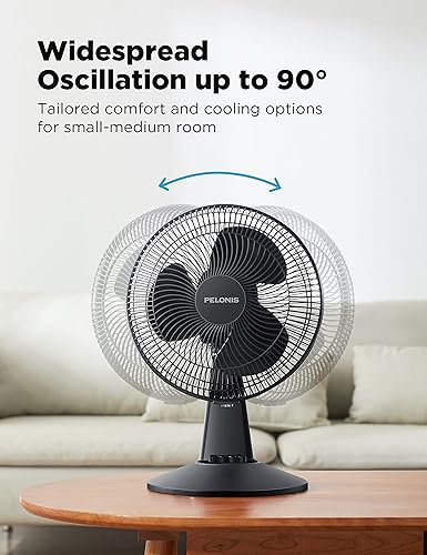 Miniatura 7 de PELONIS Ventilador oscilante de pie con control remoto de 16 pulgadas, temporizador de 7 horas, 3 velocidades y altura ajustable y ventilador de