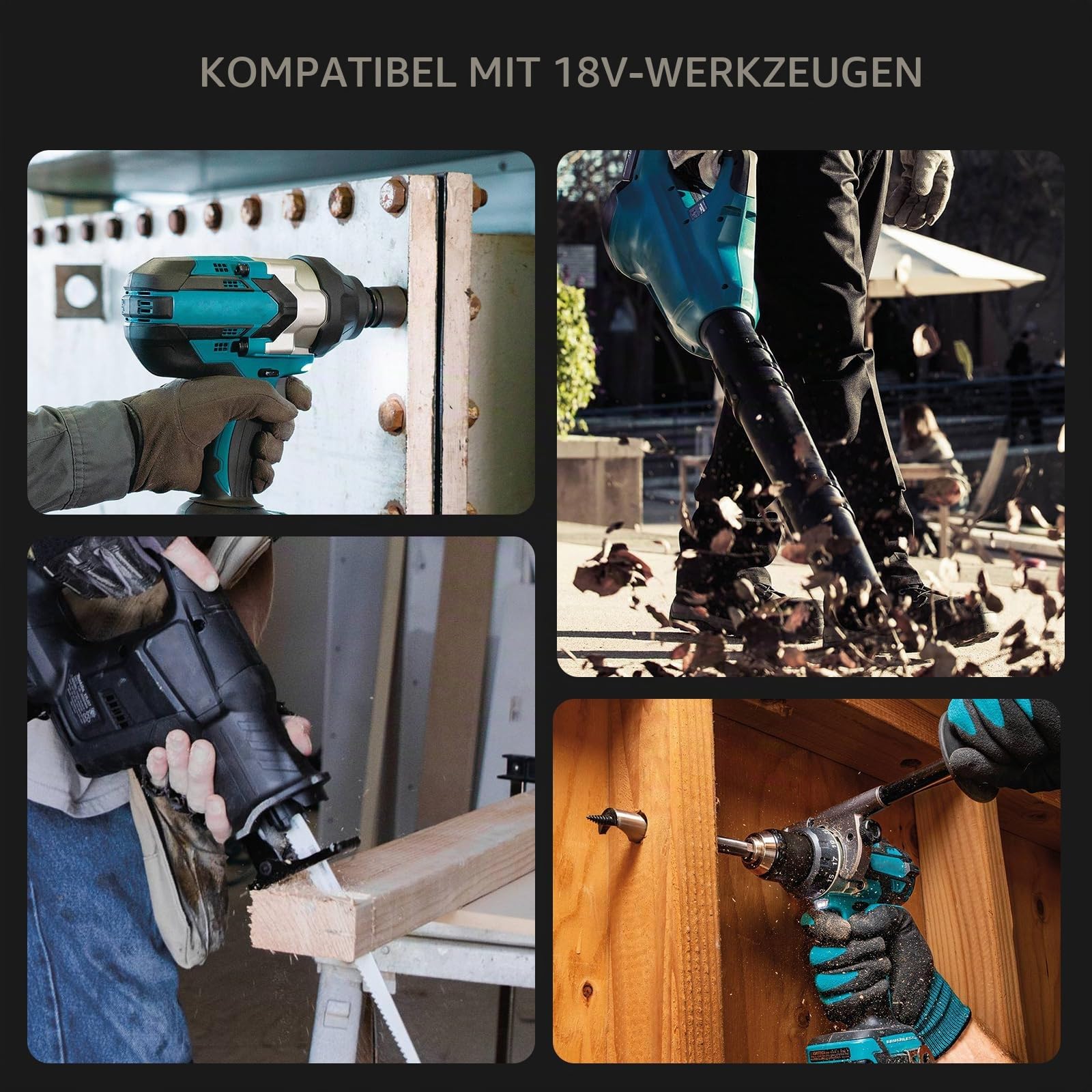 Powtree 2X 18V 8.0Ah Akku für Makita, Ersatzakku für Makita 18V BL1860B Kompatibel mit BL1860 BL1850 BL1850B BL1840 BL1840B BL1830 BL1830B BL1815 LXT Akku-Elektrowerkzeuge mit LED-Anzeige