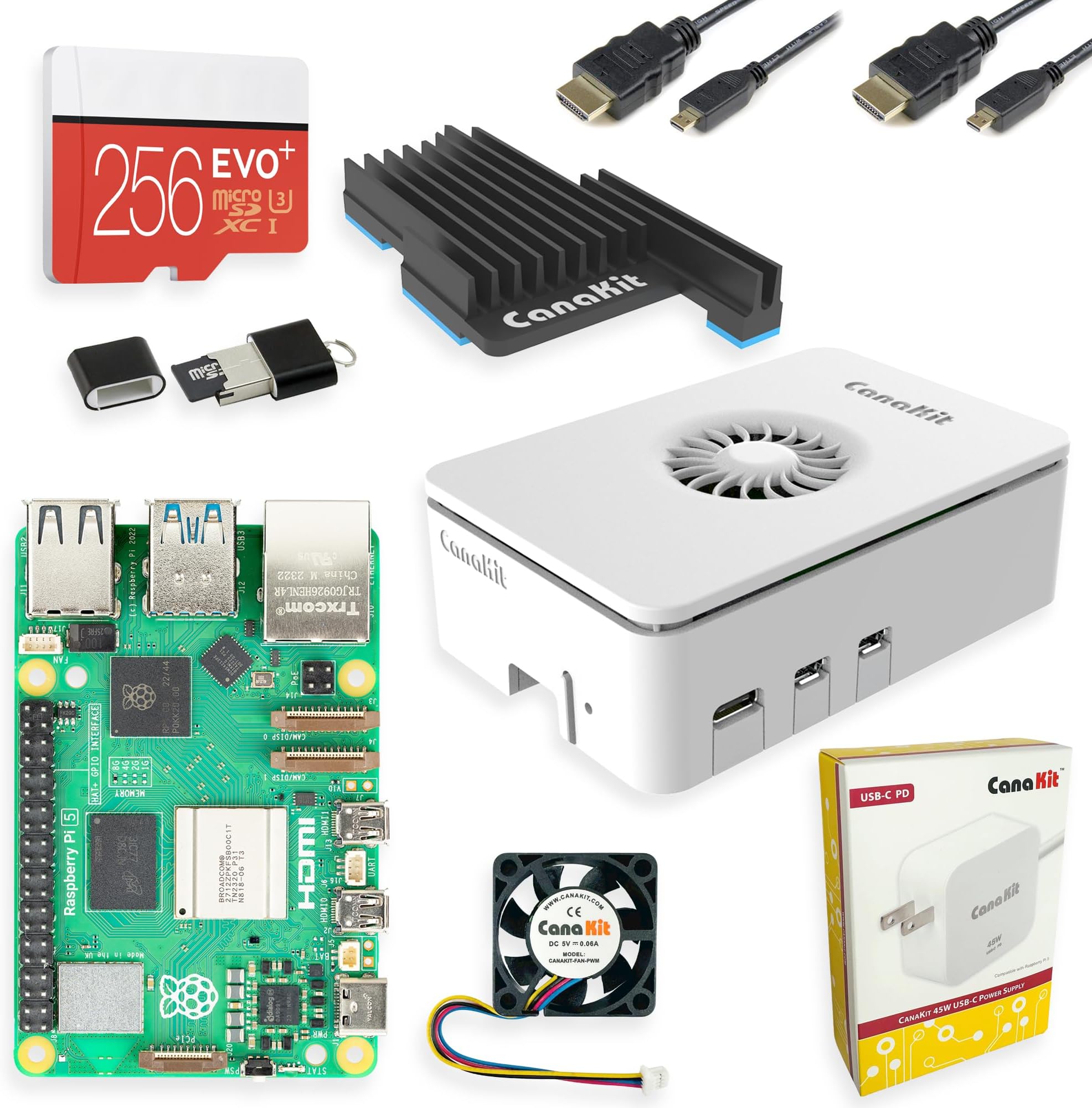 Raspberry Pi 5 Starter Kit MAX - Turbine White (256 GB Edition) (8GB RAM)