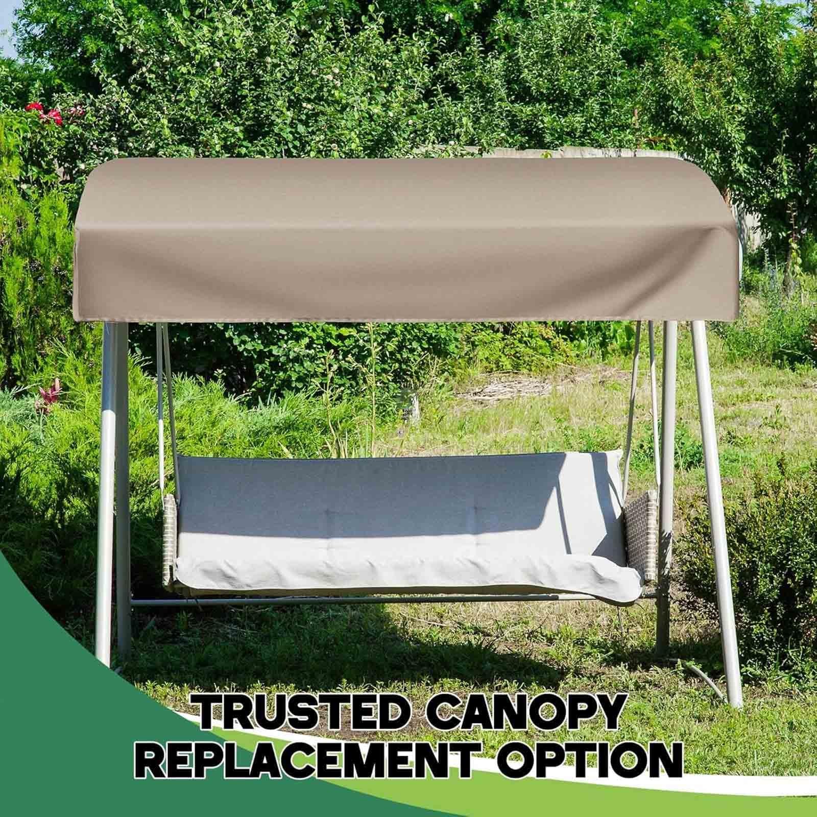 Copertura superiore di ricambio per dondolo da portico, tettoia universale per dondolo da 2 o 3 posti, tettoia impermeabile, per amaca da giardino, parasole anti-UV (beige, 195,6 x 124,5 cm)