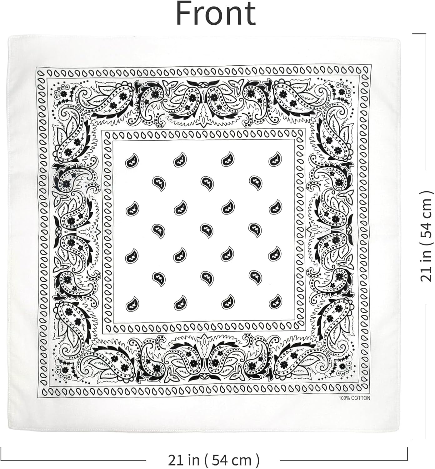 APIGANIZ 100% Cotton Bandanas, 21 x 21 inches, Set of 6