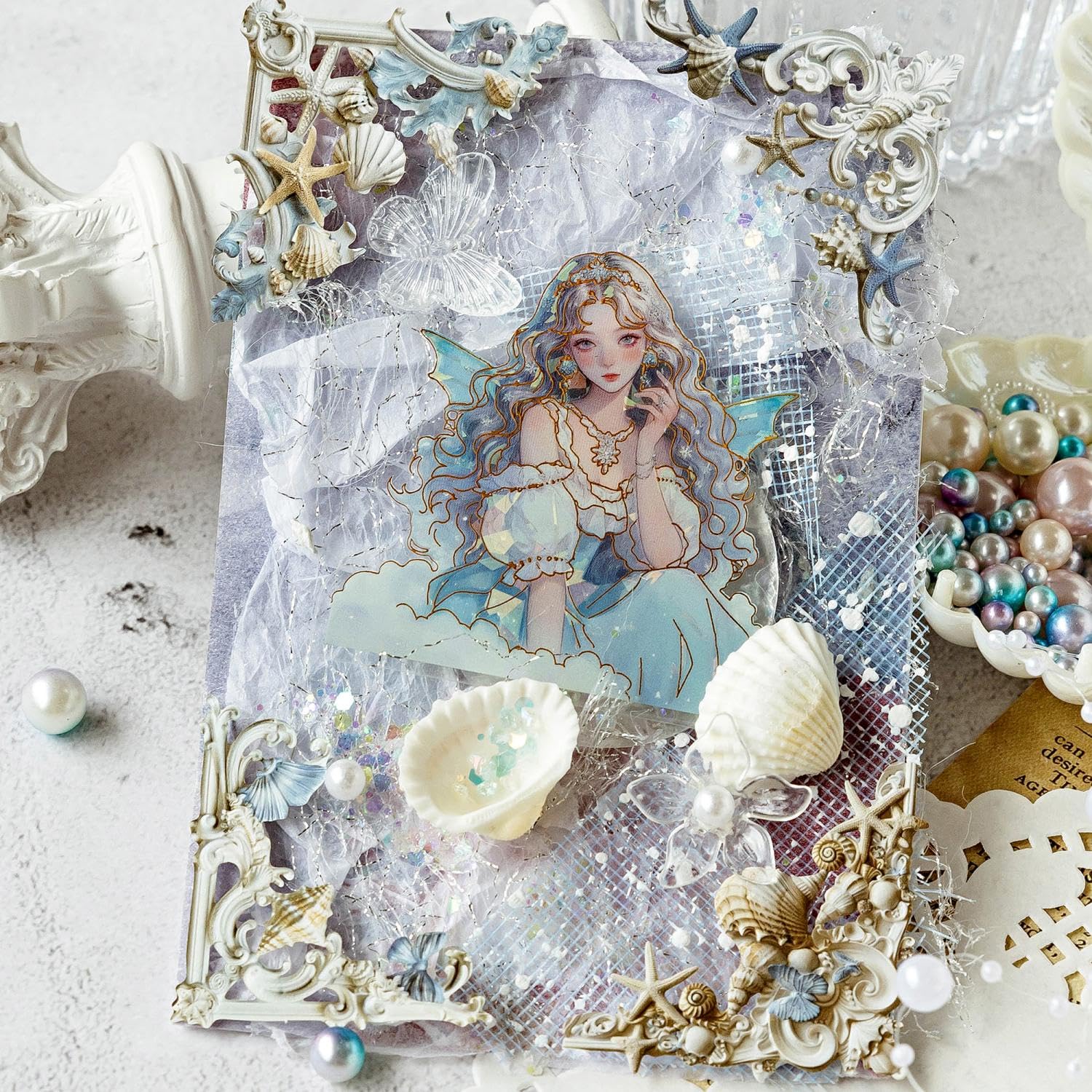 Lot de 120 décorations d'angle en papier épais baroque gaufré pour scrapbooking, 6 thèmes, cadre décoratif rétro 3D, matériel de collage pour fournitures de journal, album
