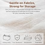 StorageWorks Fabric Storage Bins, Large Closet Organizers and Storage for Clothes, Storage Baskets for Shelves, Linen Storage Box with Handles & Metal Frame, Natural Color, 2-Pack
