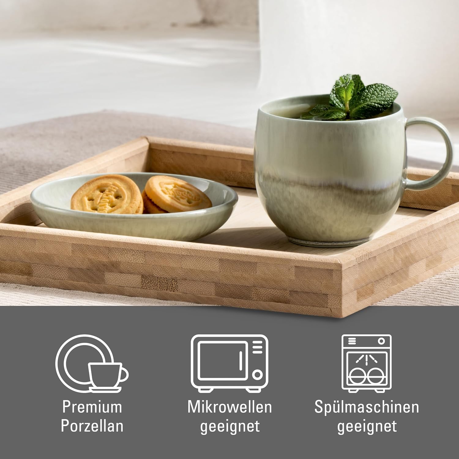 like. by Villeroy & Boch Perlemor Alga Mug with Handle, Premium Porcelain, Made in Germany, Dishwasher and Microwave Safe, 7 oz Capacity, 4.5 x 3.5 x 3 in - Image 3