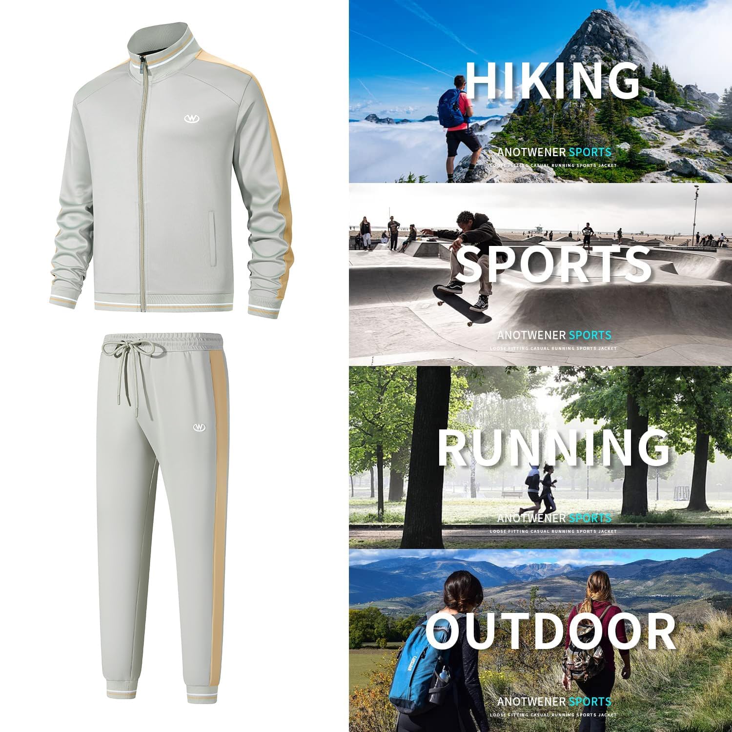 Survêtements décontractés à manches longues - Survêtements de jogging - Ensemble de survêtement - Vestes et pantalons - Tenue 2 pièces