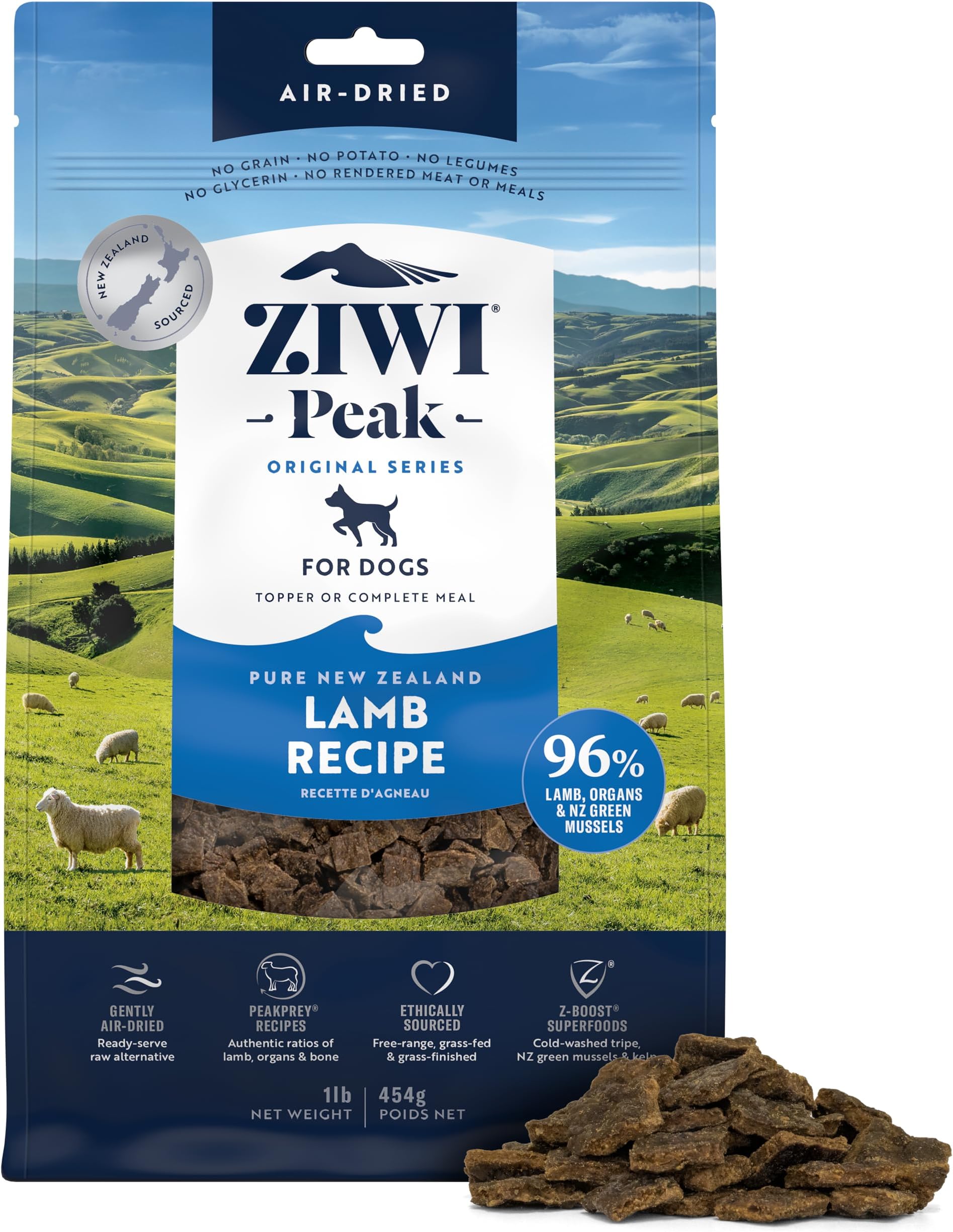 Peak Air-Dried Dog Food – All Natural, High Protein, Grain Free and Limited Ingredient with Superfoods (Lamb, 1.0 lb)
