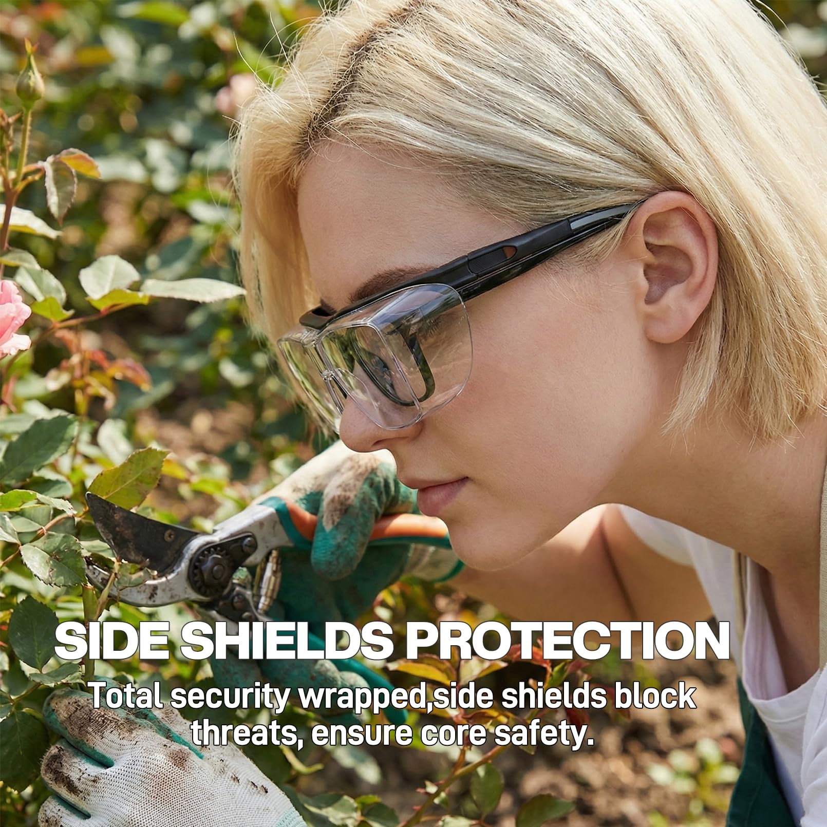 MORK&SUKY Gafas de seguridad que se ajustan a gafas graduadas, certificado ANSI Z87, protección ocular antivaho para hombres y mujeres.