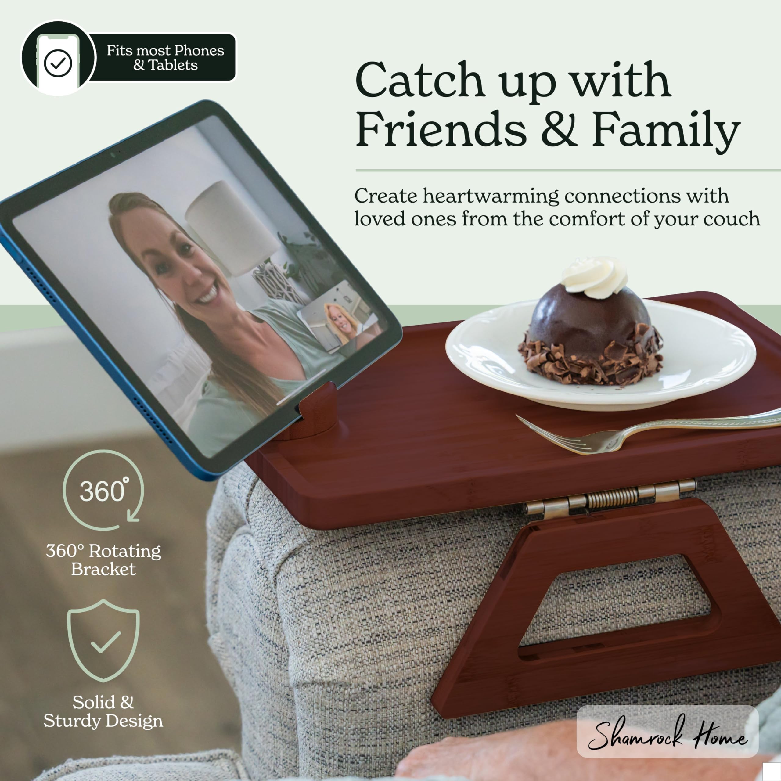 Shamrock Home Bamboo Couch Arm Table