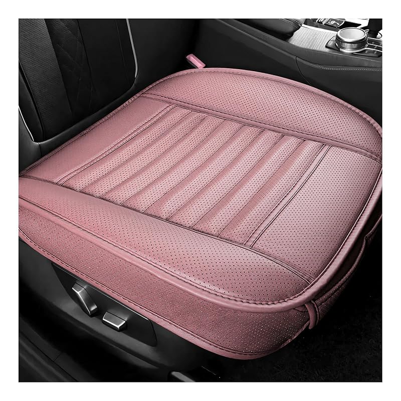 Capa para Banco Dianteiro de Carro Sun Walker em Couro com Bolsos, Antiderrapante, Respirável e Revestimento de Carvão de Bambu, Rosa