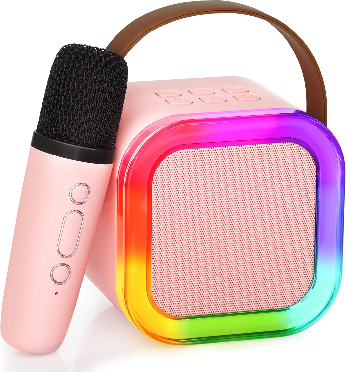 Ankuka Karaoke Infantil Karaoke con 1 Micrófono Mini Altavoz Bluetooth Portátil con Luces LED y Cambiador de Voz, Regalos Juguetes Niños 3,4,5,6,7,8,9,10 Años (Rosa) - ¿Vale la pena?
