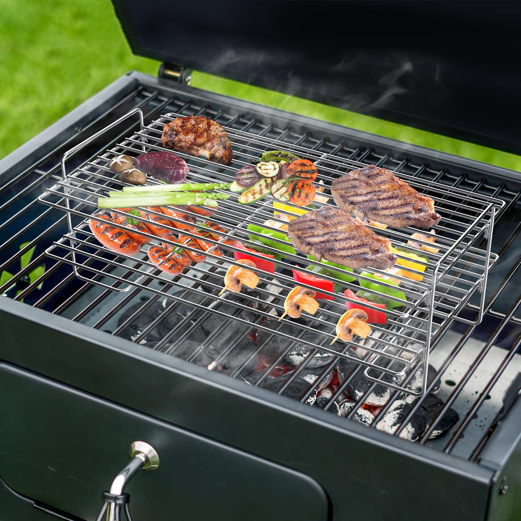 Stanbroil 17 Inch Universal Stainless Steel Smoke Shelf/Warming Cooking Rack Replacement for Traeger and Other Wood Pellet Grills/Gas Grills