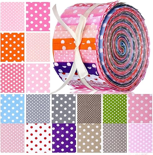 Miniatura 8 de 40 tiras de tela de algodón japonesa enrollables para acolchar, rollo de tela de 2.6 pulgadas, flores precortadas de tela de retazos para ropa,