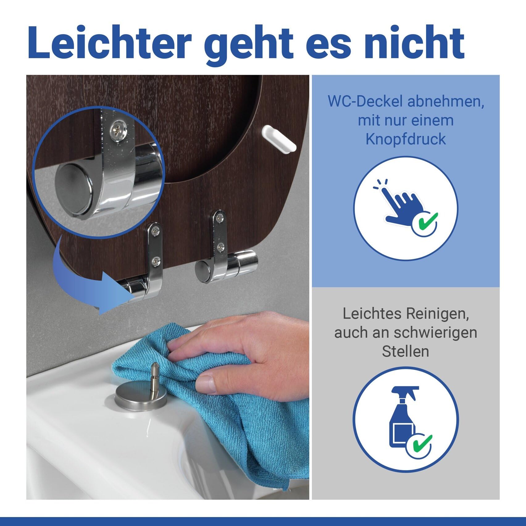 WENKO Abattant WC Wenge abaissement Automatique Marron - Marron foncé