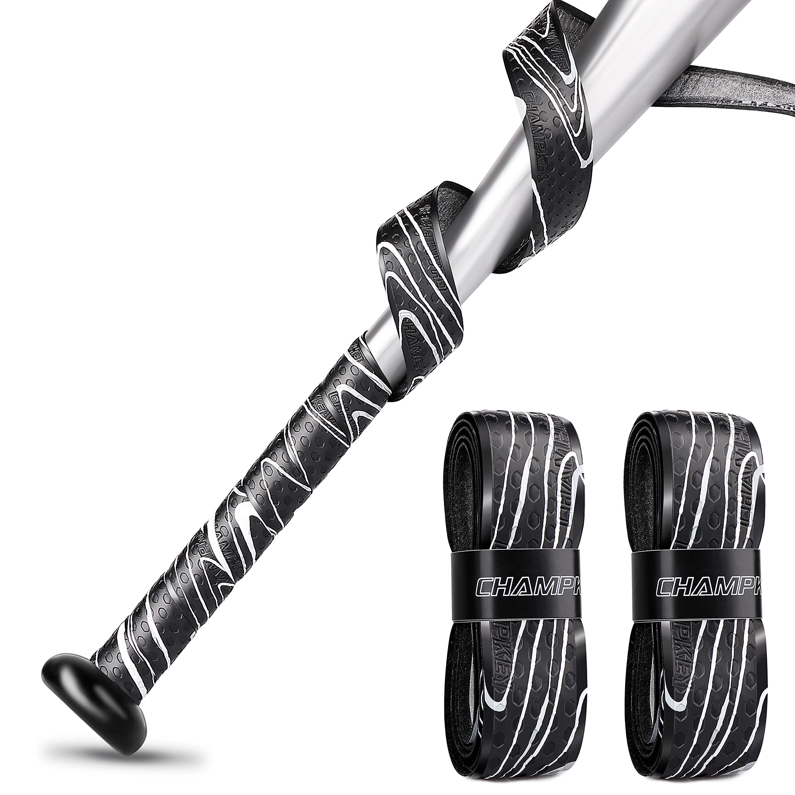 CHAMPKEY 40" All Weather Performance Bat Grip Tapes(2 Pack) | Comfortable and Soft Bat Tape | Precut and Full Adhesive Back Baseball Grip Tapes